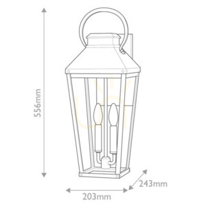 Dawson large wall lantern - 2 light sources - Black, burnished bronze Elstead small 7