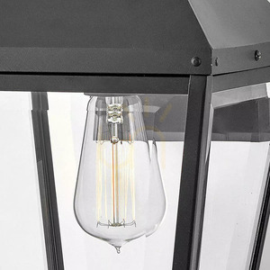 Dawson medium outdoor wall lantern - 1 light source - Black with Burnished Bronze Elstead small 3