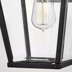 Dawson medium outdoor wall lantern - 1 light source - Black with Burnished Bronze Elstead small 4