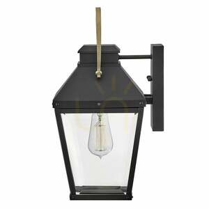 Dawson medium outdoor wall lantern - 1 light source - Black with Burnished Bronze Elstead small 8