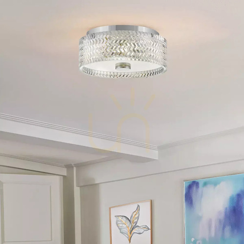 Check Elle flush ceiling light - 2 light sources - Chrome Elstead