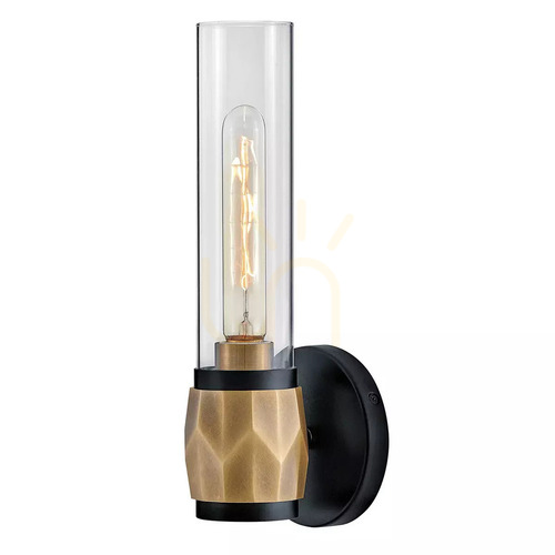 Check Ellison wall lamp - 1 light source - Black, classic Elstead