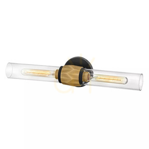 Ellison IP44 wall light - 2 light sources - black and Heritage Brass Elstead small 2