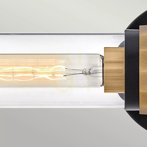 Ellison IP44 wall light - 2 light sources - black and Heritage Brass Elstead small 4