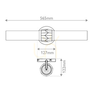 Ellison IP44 wall light - 2 light sources - black and Heritage Brass Elstead small 7