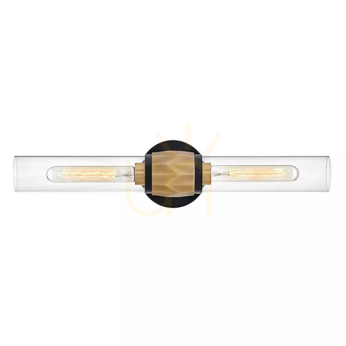Check Ellison wall lamp - 2 light sources - Black, classic Elstead