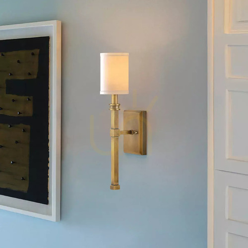 Check Moore Wall Light - 1 Light - Heritage Brass Elstead