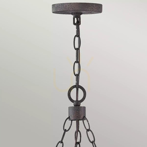Sawyer 6 Light Exterior Chandelier - Sequoia Wood Effect, Rust Iron Elstead small 1