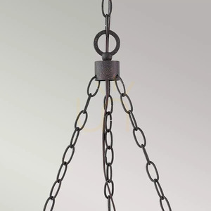 Sawyer 6 Light Exterior Chandelier - Sequoia Wood Effect, Rust Iron Elstead small 3