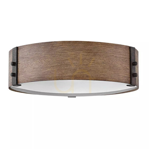 Check Sawyer garden plafond - 3 light sources - Imitation wood Elstead