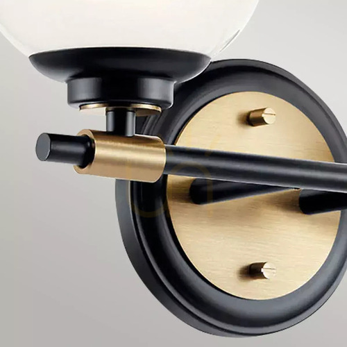 Check Benno wall light - 2 light sources - Black & Champagne Bronze Elstead