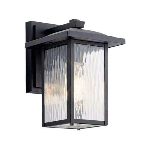 Check Elstead Cappanna small outdoor wall lantern, textured black, 1×E27
