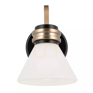 Farum IP44 bathroom wall light - 1 light source - black, champagne bronze Elstead small 1