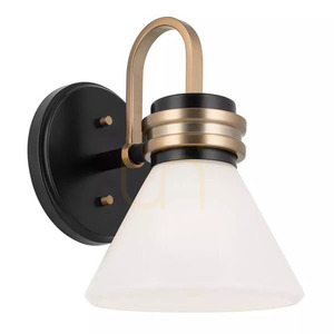 Farum IP44 bathroom wall light - 1 light source - black, champagne bronze Elstead small 0