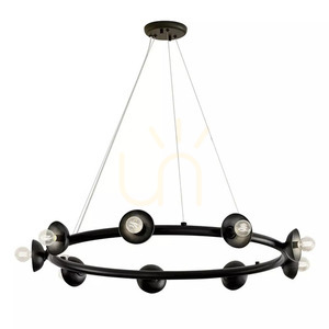 Palta chandelier - 9 light sources - Satin black Elstead 0 Palta chandelier - 9 light sources - Satin black Elstead small 0