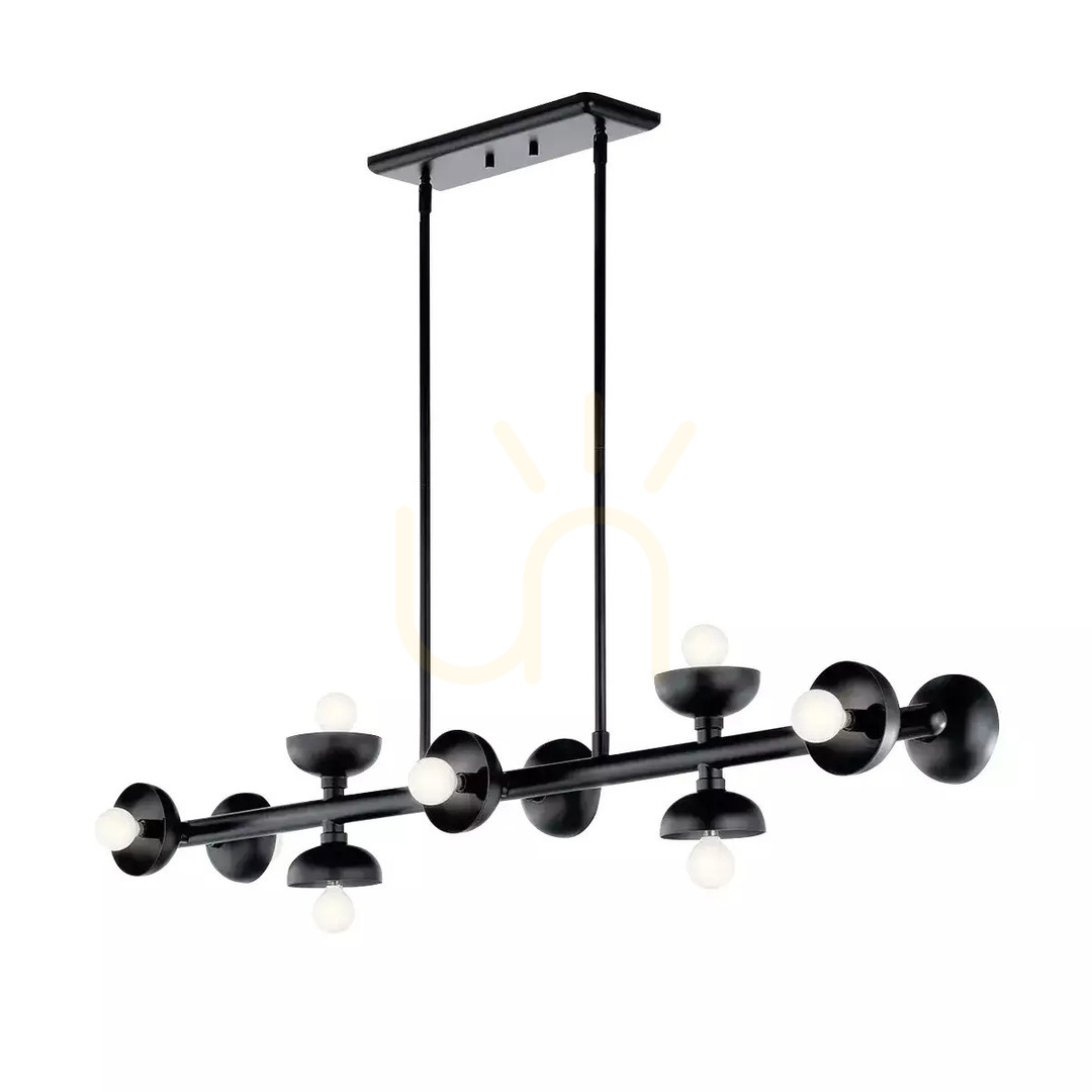 Palta Insel-Lampe - 10 Lichtquellen - Satin schwarz Elstead