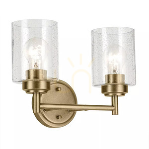Winslow wall lamp - 2 light sources - Natural brass Elstead small 0