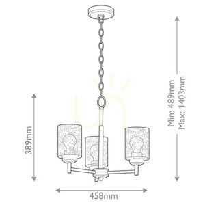 Winslow chandelier - 3 light sources - Natural brass Elstead small 5