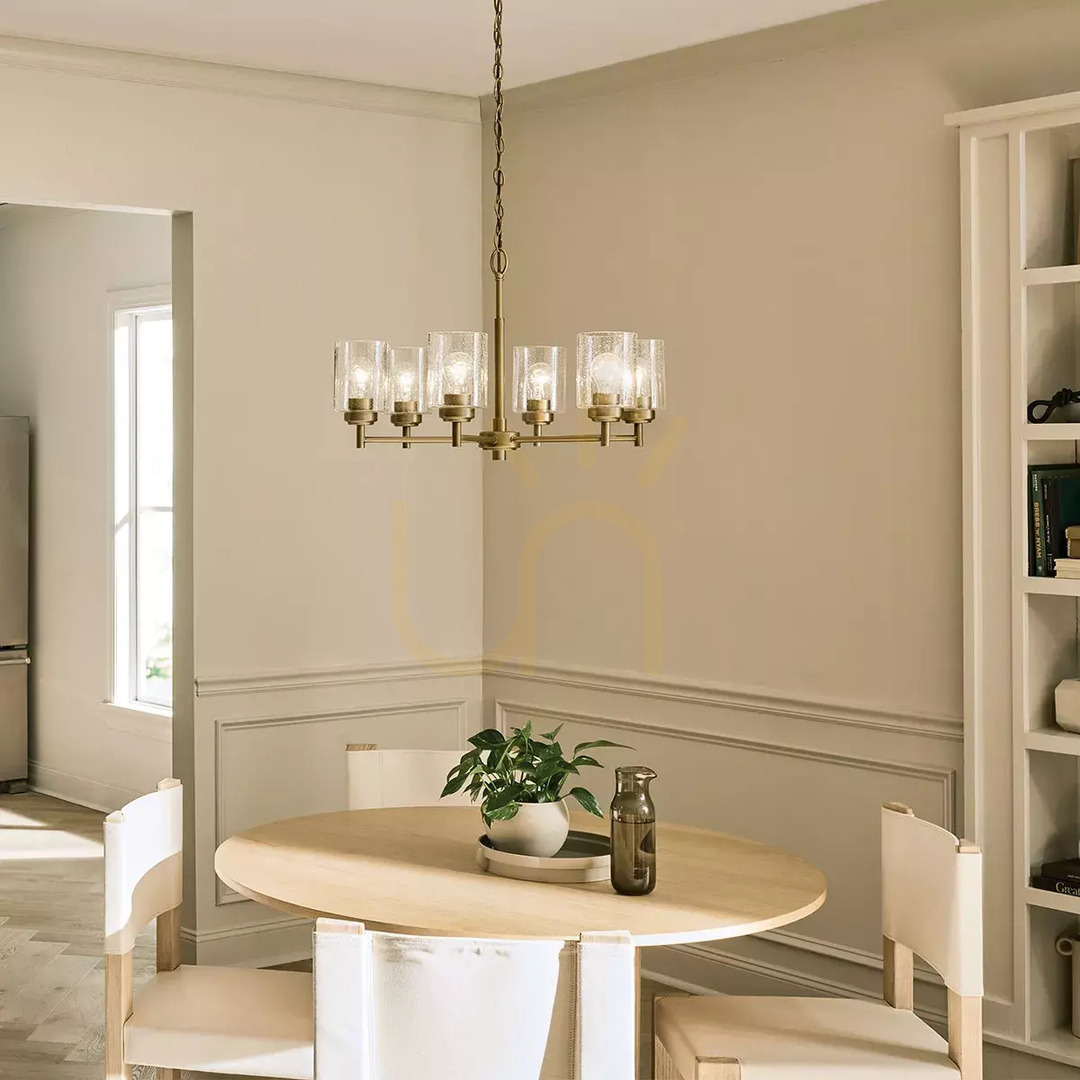 View Winslow chandelier - 6 light sources - Natural brass Elstead Winslow chandelier - 6 light sources - Natural brass Elstead
