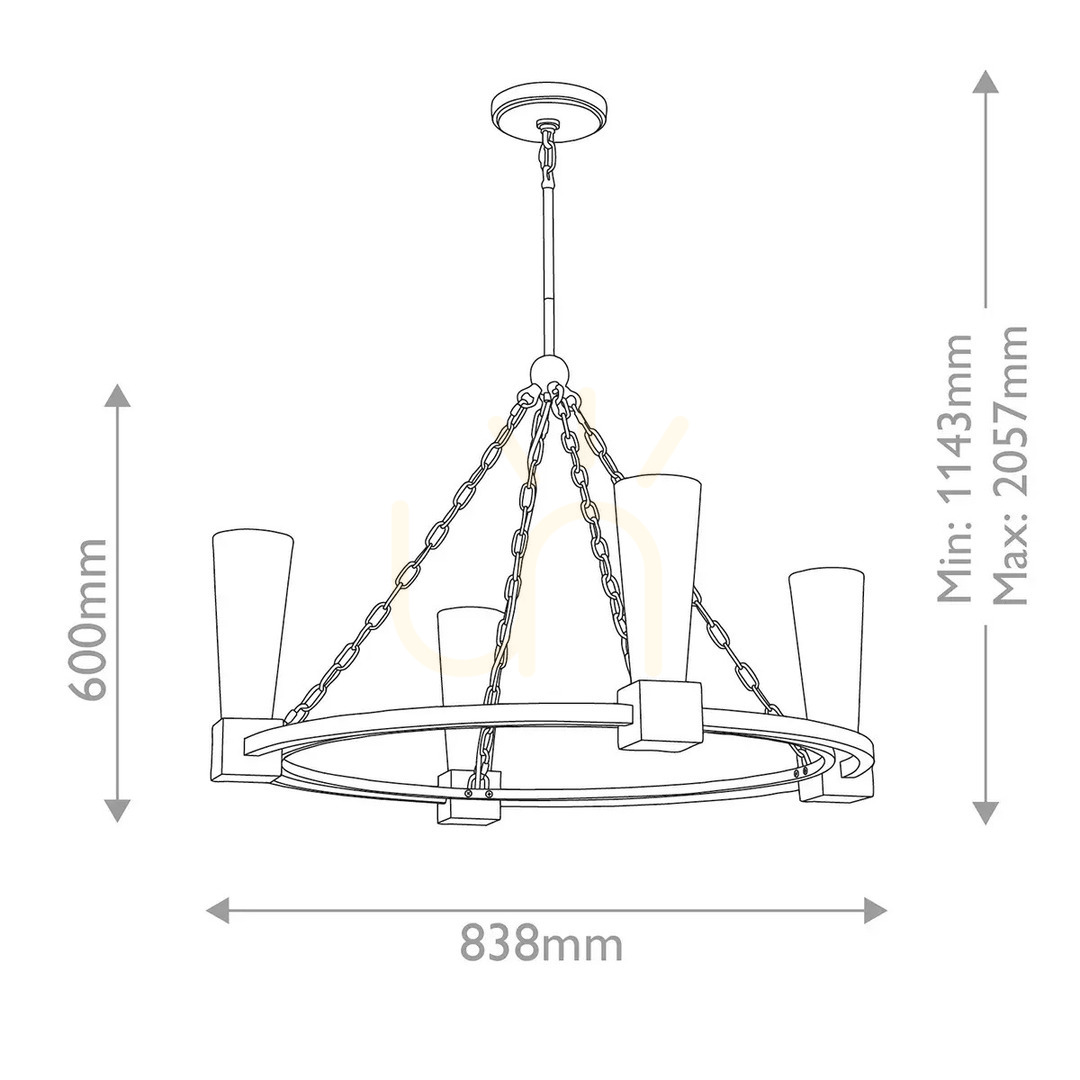 Check Kristy chandelier - 4 light sources - Faded gold Elstead Kristy chandelier - 4 light sources - Faded gold Elstead