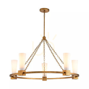 Kristy chandelier - 5 light sources - Faded gold Elstead small 0