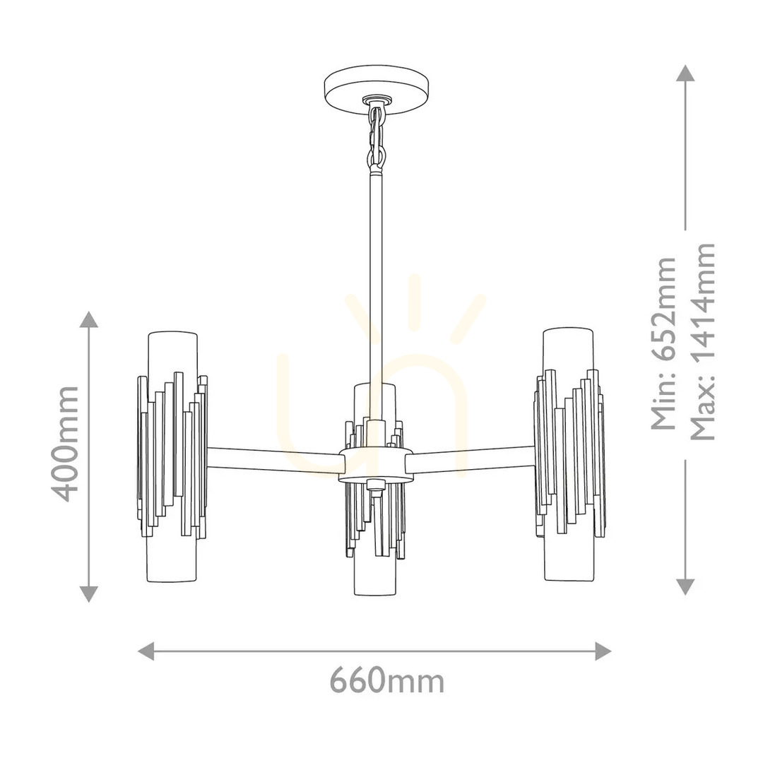 View Marvele chandelier - 6 light sources - Aged brass Elstead Marvele chandelier - 6 light sources - Aged brass Elstead