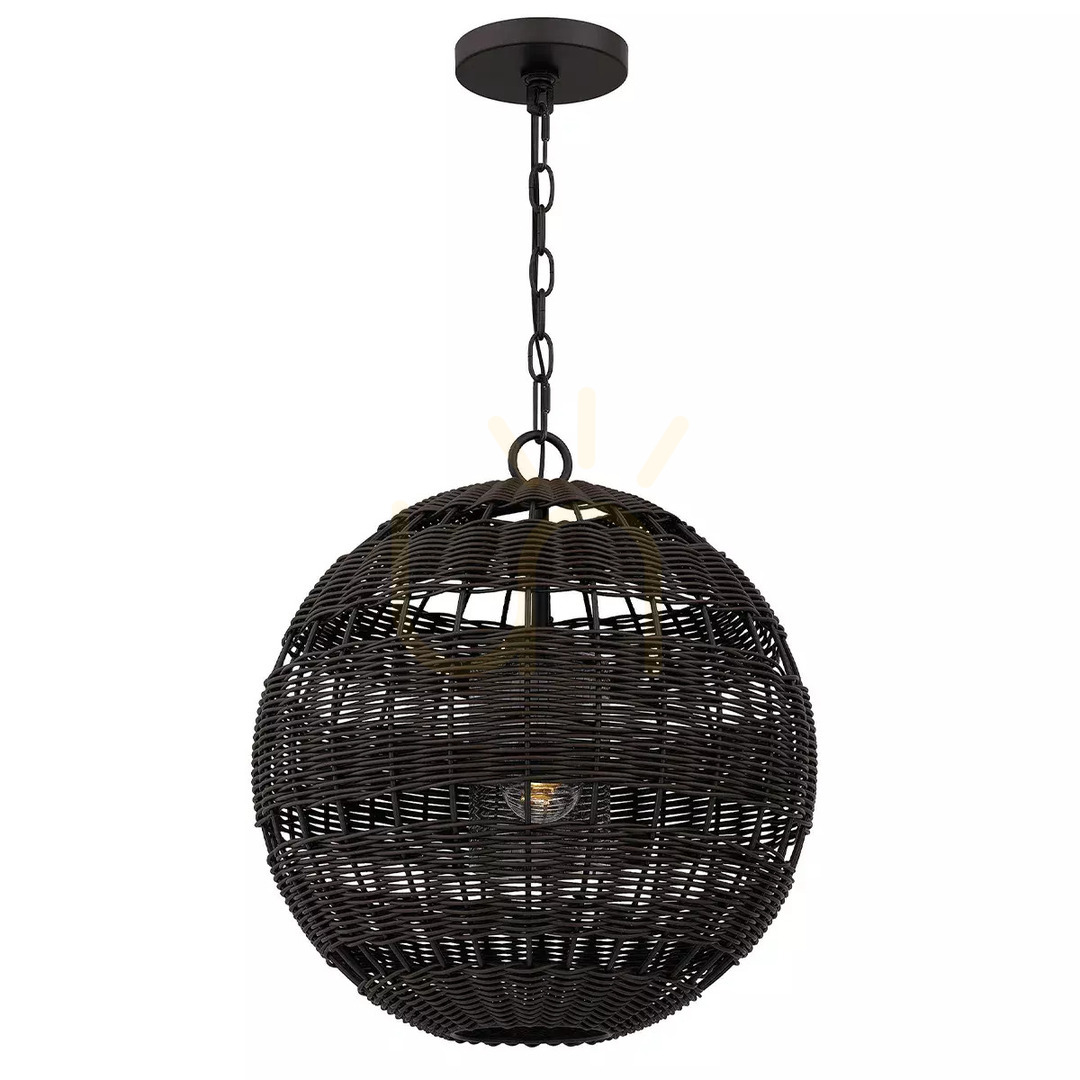 Lindendale Pendelleuchte - 1 Lichtquelle - Western braun Elstead