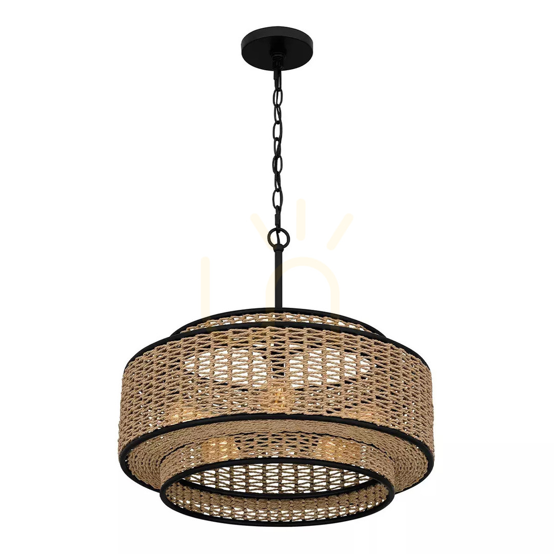 View Teton pendant lamp - 5 light sources - Matte black Elstead Teton pendant lamp - 5 light sources - Matte black Elstead