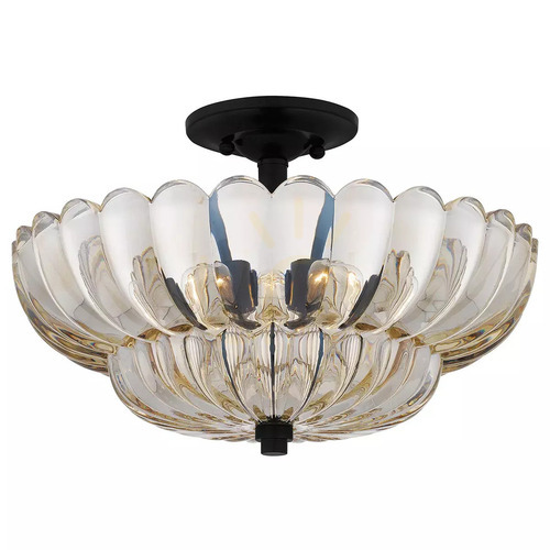 Check Whitecap Semi-Flush Ceiling Light - 4 light - Cocoa Brown Elstead