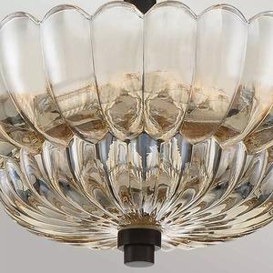 Whitecap Semi-Flush Ceiling Light - 3 Light Sources - Cocoa Brown, Amber Glass Elstead small 2