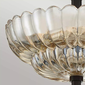 Whitecap Semi-Flush Ceiling Light - 3 Light Sources - Cocoa Brown, Amber Glass Elstead small 4