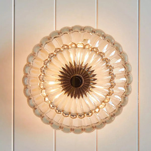Whitecap Semi-Flush Ceiling Light - 3 Light Sources - Cocoa Brown, Amber Glass Elstead small 6