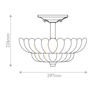Whitecap Semi-Flush Ceiling Light - 3 Light Sources - Cocoa Brown, Amber Glass Elstead small 7