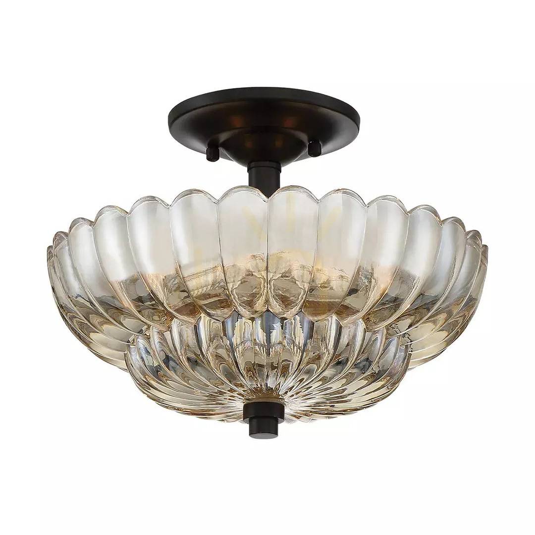Whitecap semi-flame - 3 light sources - Cocoa brown Elstead