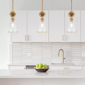 Staring 1-Light Pendant, Distressed Gold, Elstead small 5