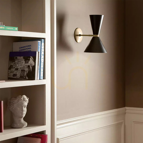 Check Phix up/down wall light - 2 light sources - Champagne Bronze and Black Elstead