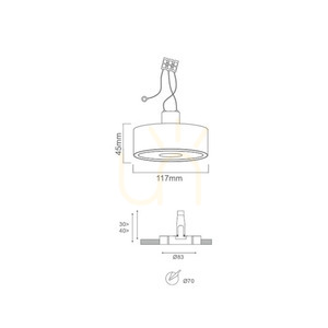 Ceiling Light Open Design Highlights Neo Chrome Taupe LED 3000K Ø117 mm Aluminum small 1