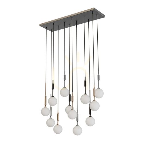 Check Pendant Light Ero XII 800mm Opal White Chrome Black Gold by Open Design Highlights
