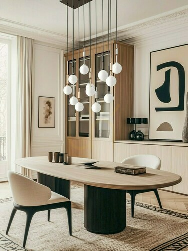 Check Pendelleuchte Ero Open Design Highlights 12-flammig Opalweiß Chrom Gold Glass Metall