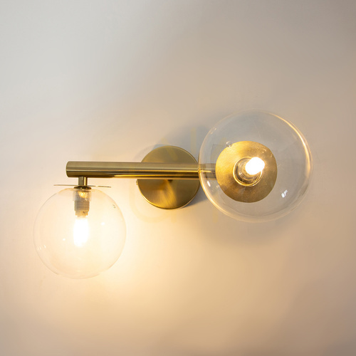 Check Sigma AVOLA 2 Wall Lamp Gold Transparent Glass G9 41485