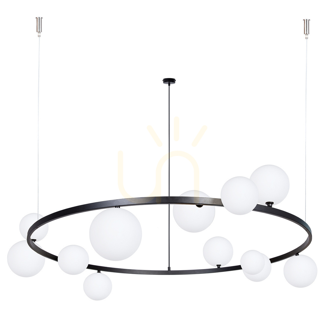 Kronleuchter Sigma BOLERO 12-flammig schwarz weiß Glas 41321