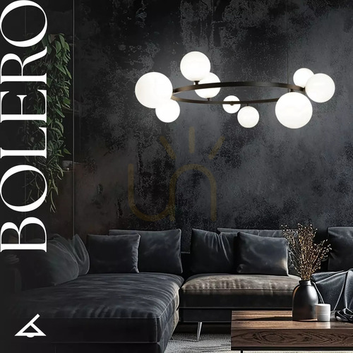 Check Chandelier Sigma BOLERO 9 Light Black White Glass G9 92 cm 41320