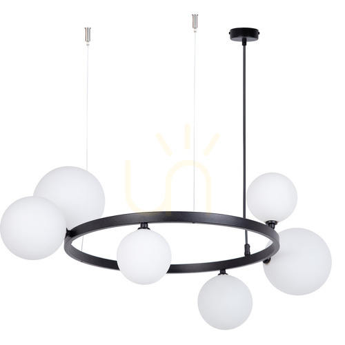 Check Chandelier Sigma BOLERO 6-Light Black White Glass G9 41319