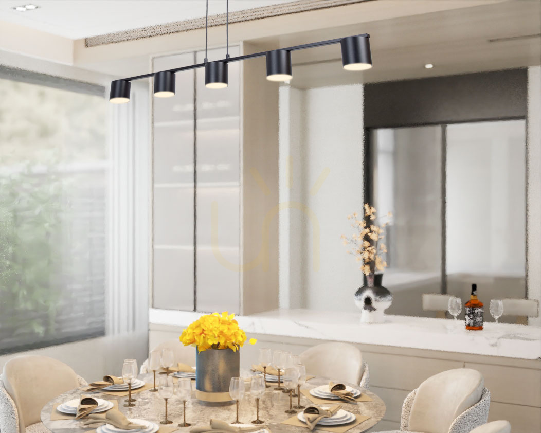 Pendant Light Sigma MILA 5 Black Metal 100 cm GX53 41345