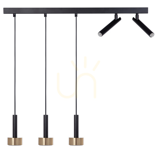 Check Sigma STAMP Black Gold 5-Light Pendant Lamp GX53 41254