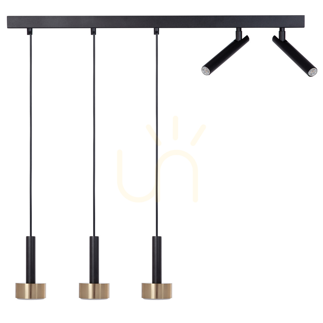 Sigma STAMP Black Gold 5-Light Pendant Lamp GX53 41254