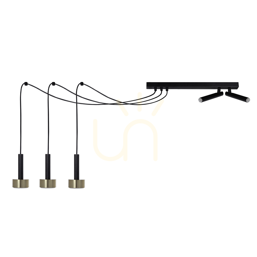 Pendant Light Sigma STAMP Spider Black/Gold 5-Light GX53 41258