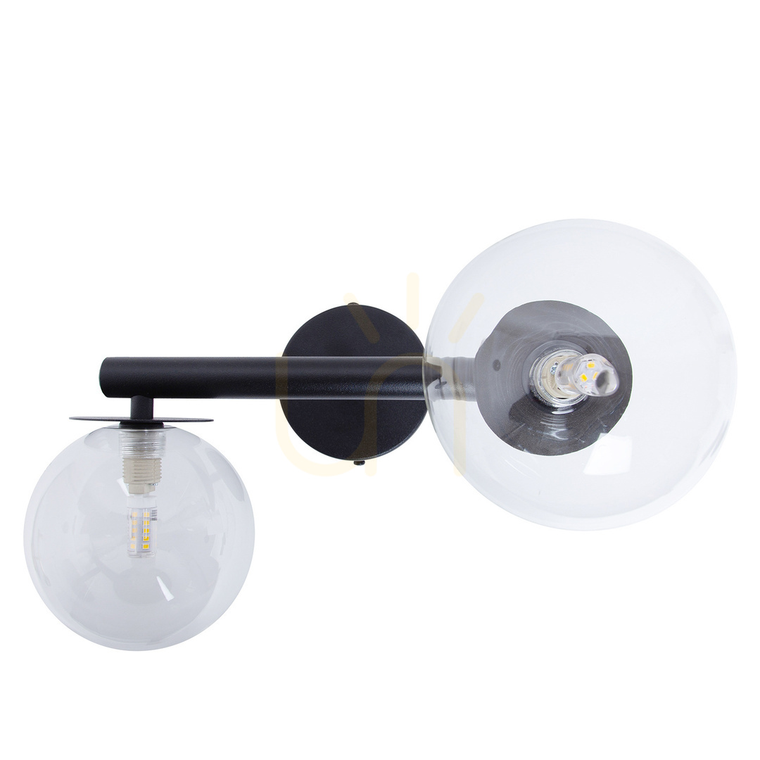 Wall Lamp Sigma Avola 2 Black Transparent Glass G9 41487