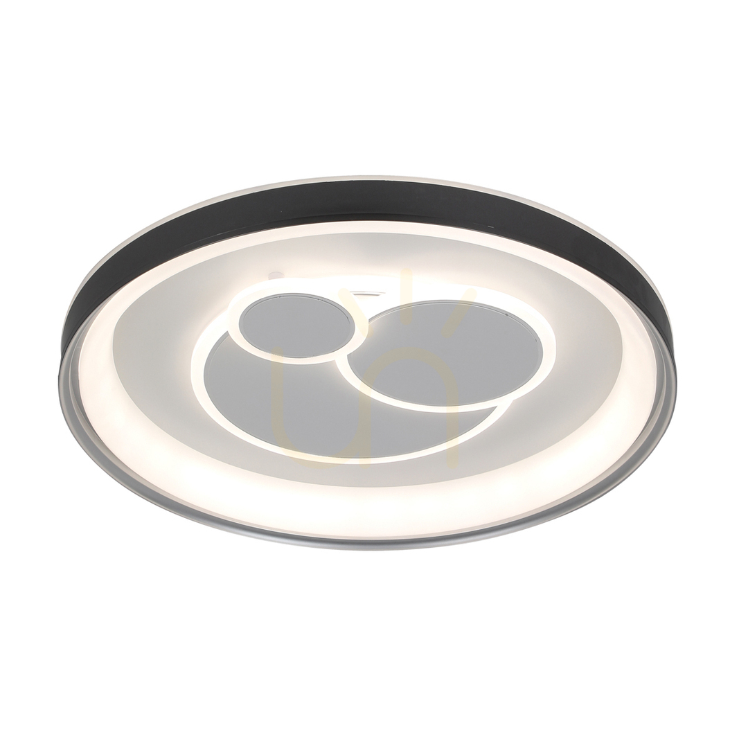 Italux Plafond LED Black 49 cm Dimmable Remote PLF-54205-BK-WH