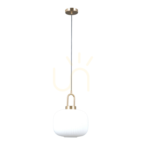 Check Italux Fosse White Gold Pendant Light E27 26 cm PND-408817-1-HBR-WH